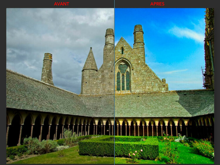 Exemple de retouche d’une photo avec le logiciel LUMINAR AI - Avant / Après