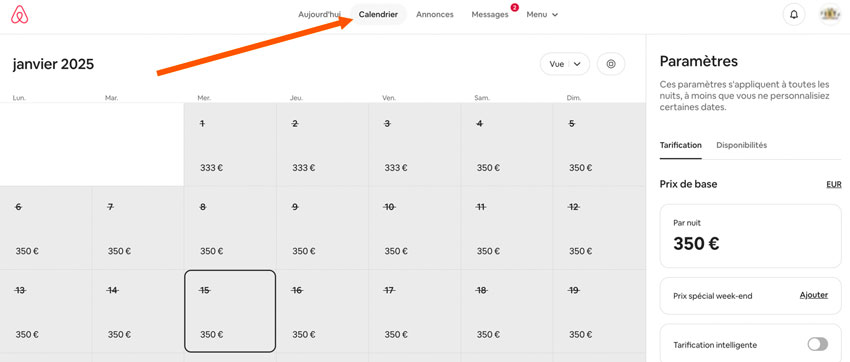 Comment exporter le planning ical Aribnb