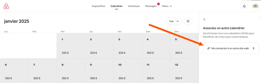 Comment exporter le planning ical Aribnb