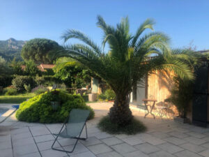 La terrasse de plein pied.