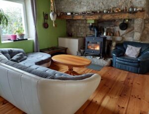 Séjour avec poêle à bois