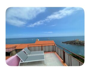 le toit terrasse avec sa vue unique.