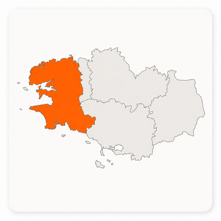 Carte du Finistère en Bretagne