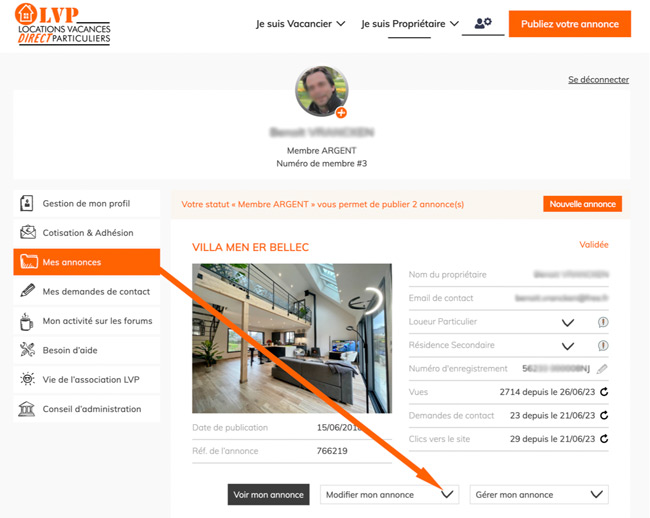 Fourchette-tarifs-LVP-DIRECT-1 💬 Accédez au menu "Modifier mon annonce"