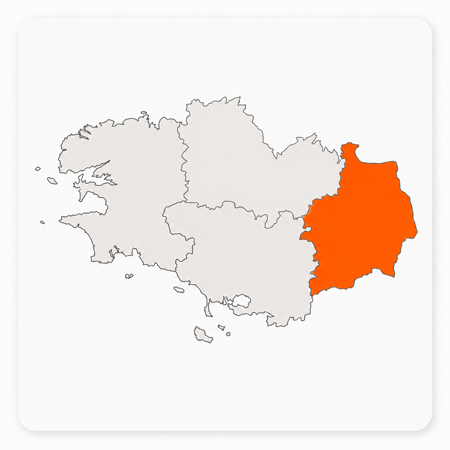 Carte de l’Ille-et-Vilaine en Bretagne