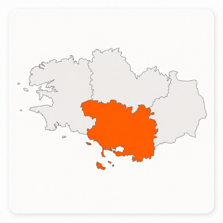 Carte du Morbihan en Bretagne