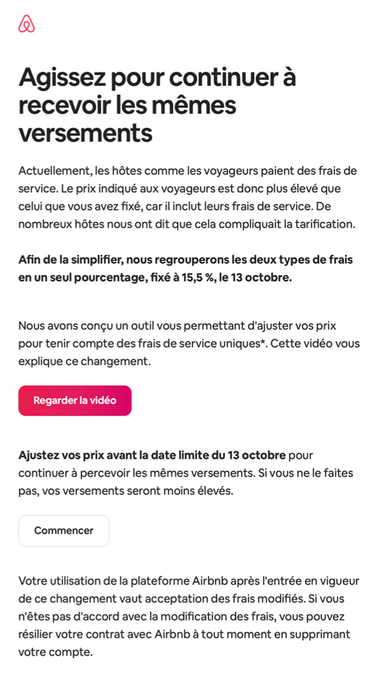 message-AIRBNB-nouveaux-frais-service-proprietaires Message Airbnb concernant la hausse des frais de service propriétaires