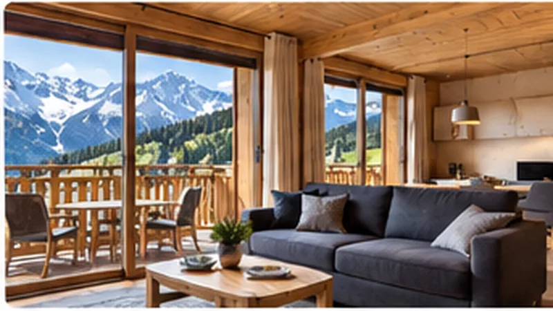 Appartement à la montagne avec balcon et vue sur les sommets enneigés