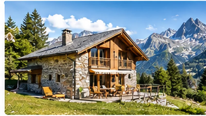 Maison de montagne ou gîte avec terrasse et vue sur les sommets alpins